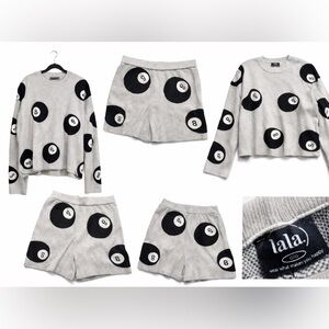 Dressed in LALA Gray 8-Ball Sweater and Shorts Set